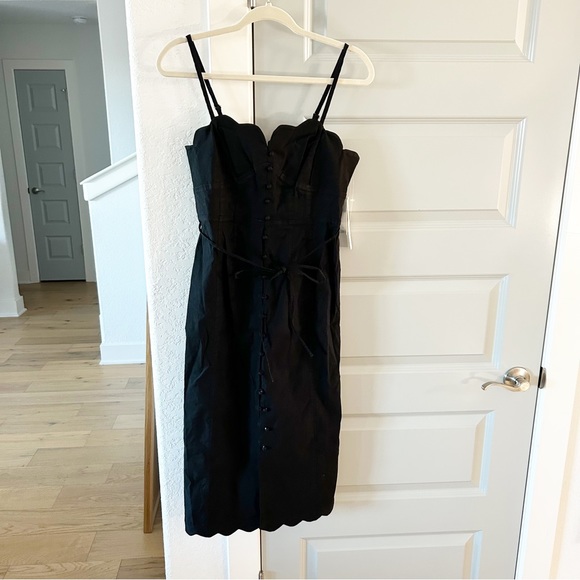 NWT Anthropologie Slim Scalloped Front-Slit Corset Dress - Picture 4 of 7